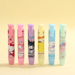 【Ready Stock】melody Kuromi Cinnamoroll Pom Pom Rubber Eraser School Stationery Pencil Eraser Eraser pen