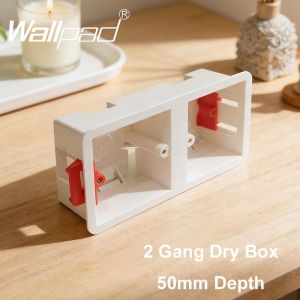 2 Gang Type Cassette Double Dry Lining Box For Gypsum Board / Drywall / Plasterboad 50mm Depth Wall Switch BOX Wall Socket