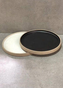 Muraditohome Aesthetic Two-Tone Stoneware Dinner Plate 12x1 inches