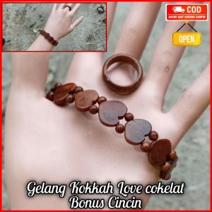 Gelang Kokkah Wanita Love BONUS cincin 100% Ori