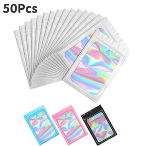 50Pcs Mini Packaging Bags Clear Seal Resealable Bag Storage Bags for Food Storage Lipgloss Jewelry Gift Packaging
