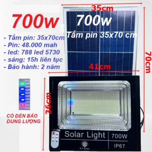 Đèn Năng Lượng Mặt Trời Đèn LED Năng Lượng Mặt Trời công suất 800w 500w 350w 300w kèm tấm pin rời  có remote có cảm biến tự động dây nối 5m BH 2 năm Chống nước IP 67 Led Thắng Trang