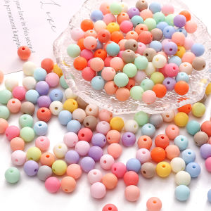 50-100pcs 8/10mm Acrylic Solid Color Frosted Round Beads for DIY Necklace Bracelet Keychain Jewelry Making