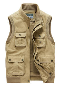 เสื้อกั๊กคอตตอนแท้สำหรับผู้ชาย ทรงหลวม ทรงลำลอง ทรงปกติ ฤดูใบไม้ผลิ ฤดูร้อน ฤดูใบไม้ร่วง ฤดูหนาว ปี 2022 ปี 2024