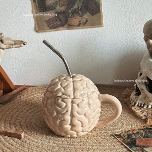 Horrible Brain Shaped Ceramic Mug Halloween Gag Gift