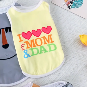 Áo ba lỗ cho Chó Mèo I love Mom and Dad - Hara Pet Store