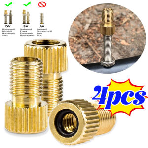 4pcs F/V To A/V Valve Adapter Bike Value Converter Presta To Schrader Golden Bike Tire French Valve Adapter Bicycle Accessories