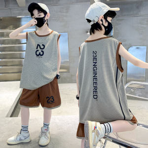 Childrens Basketball Uniform Set Quick Dry Training Sport Vest Trendy Youth Style Number 23 Jersey for Boys And Teens