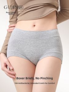 Antibacterial Extended Crotch Mid-high Waist Seamless Womens Cotton Briefs