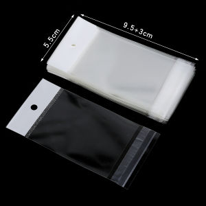 50Pcs Plastic Self-adhesive OPP Packaging Bag White Card with Hole Jewelry Gift Bag Price Tag for Pen Necklace Bracelet Earrings