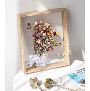 SG Stock [Super Offer]Wooden Frame Double-Sided Transparent Art Display Box for Flowers Specimens DIY Valentines Day Gift Mother’s Day Gift Christmas Gift Home Decoration