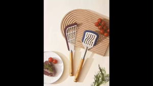 OHHDEER  Penyodok Memasak 304 Keluli+Silikon｜304 Stainless Steel + Silicone Spatula Wooden Handle