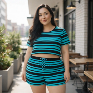 DANG PLUS SIZE PRINTED SEMI CROP TOP TERNO Stylish • Comfortable • Perfect Fit (XL-3XL)