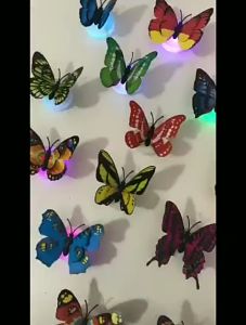 Colorful Creative Glowing Butterfly Wall Sticker Night Light 3D Mirror Wall Art Party Keimav