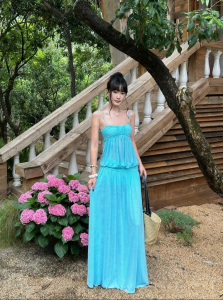 VENUIE | Light Blue Resort Dress for Art Students Summer Outing