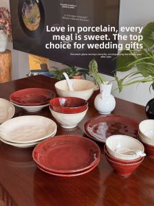 mornenjoy | Retro Wabi-Sabi Glaze Dinnerware Set Home Gift