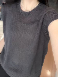 UYFY | Áo sơ mi nữ tay lỡ cổ tròn màu xám mùa hè 2025 phong cách mới thời trang rộng rãi giúp thon gọn thường ngày đi làm