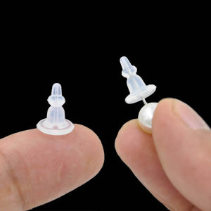 New Silicone Transparent Ear Plug Flying Saucer Ear Stud Cap Protector Semi-Hole Fashion Jewelry Accessory Back Buckle Design