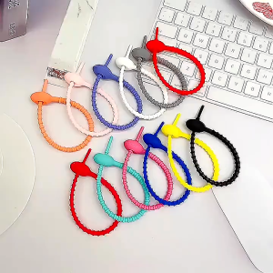 Pengikat Kabel Tali Gantungan Silikon Cable Tie Organizer Segel Penyimpanan Serbaguna AH132