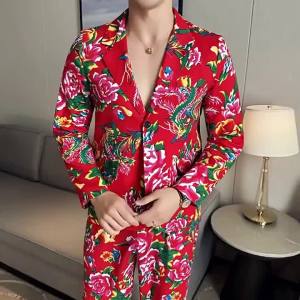 Halloween cos Bộ Vest Hoa Lớn Đông Bắc Phong Cách Trung Quốc Paris Thời Trang Phục Biểu Diễn Cổ Điển Phục Hưng