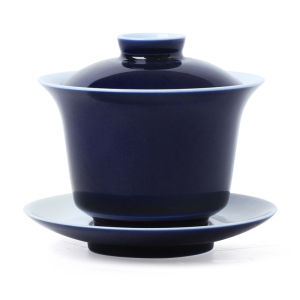 Jingdezhen Blue Glaze Ceramic Tea Cup Handmade Gongfu Tea Set Single Bowl High End Restaurant Quality Tea Brewing Kit