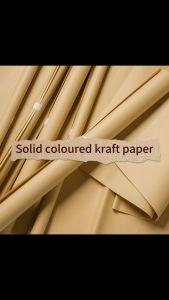 Solid colored kraft paper and flower packaging material