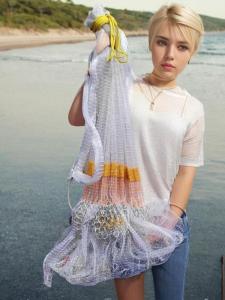 Traditional Handmade Hand Thrown Net Ancient Style Pure Hand Woven Durable Fishing Net round Chain Dog Chain Iron Chain Net