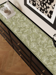 Waterproof Table Mat French Style Plant Floral Pattern TV Cabinet Dining Table Protection Pad Easy to Clean Non-Washable Pad