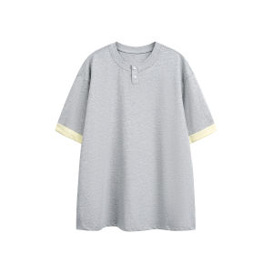 zuocisankon | Áo Thun Oversized Màu Đối Lập Kiểu Retro