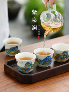 ZiQuanJian Ceramic Tea Cup Owner Cup Drinking Tea Cup for Brewing Tea Traditional Chinese Style Dining Utensils from China