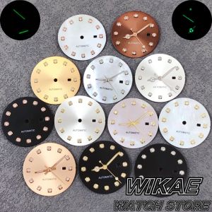 24.5mm NH05 Sunburst White Mother Pearl Ladys Watch Dial And Hand Set Diamond Indexfor 31mm NH05 Ladys Watch Parts Accessories