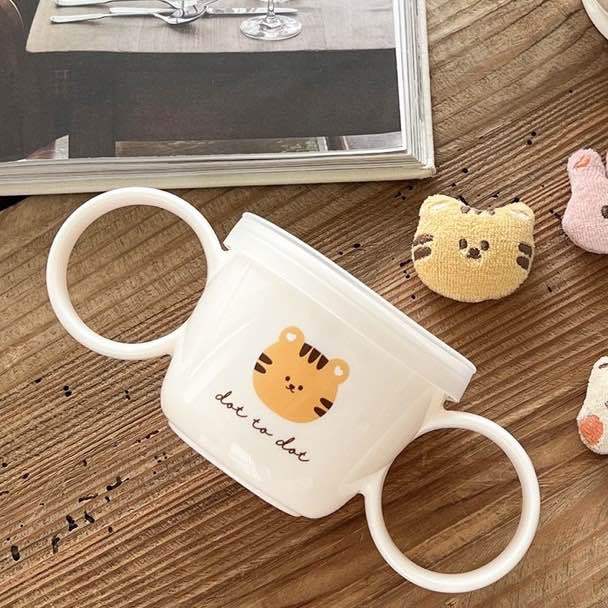 Cốc tay cầm hút và ăn snack Dottodot cho bé Made in Korea (straw & snack Twin cup)