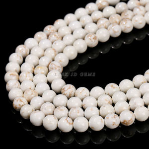 Wholesale Natural Stone Magnesite Beads Round Loose Spacer Beads for Jewelry Making Accessory DIY Bracelet Necklace 15" inch