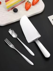 Mega Set Cake Server Stainless Steel Cake Knife Fork Spoon 3pcs Portable Birthday Cake Server Bakeware Sets Cake Slicer