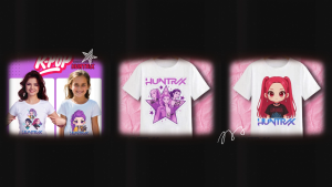 KPOP (HUNTRIX SODA POP) DEMON HUNTER CUSTOMIZED TEES FOR KIDS AND ADULT WHITE AND ACID GRAY TSHIRT SUBLIMATION2