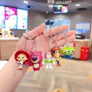 Toy Story Cartoon Keychain Woody Buzz Lightyear Aliens Keychain Bag Pendant Gifts Collection