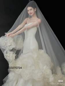 Lúp hoa hồng đính lông cài tóc cô dâu  D270724