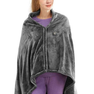 Khăn Choàng Sưởi Ấm Bằng Điện Sạc USB Giặt Được Giữ Ấm Cơ Thể Dùng Cho Cắm Trại Ngoài Trời Đa Năng Di Động Chất Liệu Lông Cừu