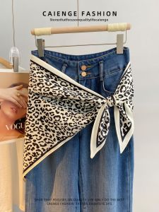 CAIENGE | Leopard Print Triangular Waist Wrap Overlay Scarf