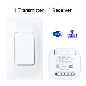 Tuya Smart Switches RF433 WiFi Wireless Remote Controller Timer No Battery Wall Panels Light Switch With Alexa Voice Control