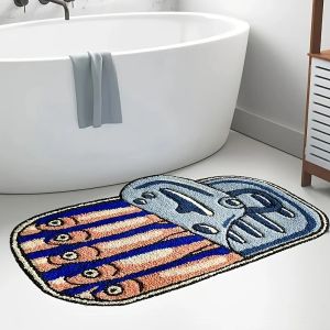 VIKAMA Small Fish Canned Food Carpet Soft And Comfortable Bathroom Floor Mat Indoor Entrance Mat Home Decoration
