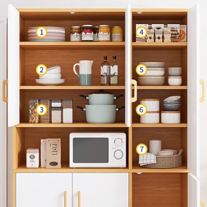 ตู้ครัว เคาน์เตอร์ครัว ชั้นวางของในครัว ใช้งานได้เอนกประสงค์ ตู้เก็บของ ชั้นวางหนังสือ สไตล์มินิมอล วัสดุไม้ MDF คุณภาพดี แข็งแรง รับน้ำหนักได้เยอะ