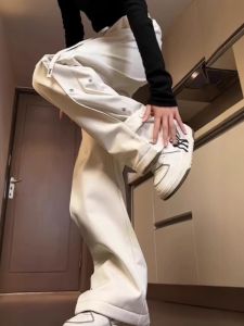 Thickened Fleece Winter Ski Pants Womens Street Style Workwear Trousers Waterproof Windproof High Waist Long Pants