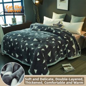 Thick Corail Red Coral Fleece Blanket