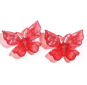 10Pcs/Lot Acrylic Butterfly Beads Transparent Color Crafts Ornament for DIY Clothing Headwear Wedding Home Decoration Supplies