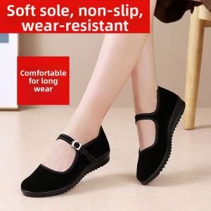 Comfortable Black One-Strap Flat Women Shoes