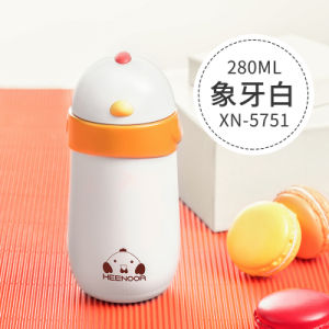 Heenoor XN-5751 Insulated Stainless Steel Water Bottle 201-300ml Portable Nordic Style Cartoon Creative Chicken Design for Women Students Children