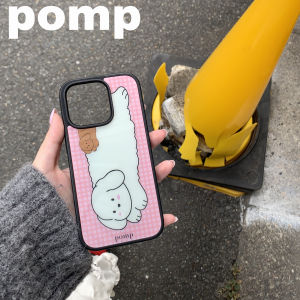 Original Design Dual Color Hand-Painted Dog Full Cover Magnetic Absorption Phone Case with Stand Combination Grid Color Block INS Korean Style for Apple 16Pro 15Promax