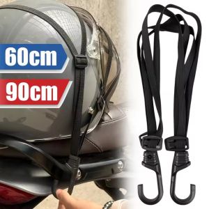 2PCS Adjustable Motorcycle Helmet Strap Elastic Bungee Cord Luggage Tie Down Rope High Strength Cargo Band for Moto Scooter Accessories