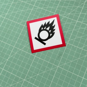 GHS Oxidizer Sticker Safety Label | Oxidize Chemical Hazard Warning Sign | Workplace Compliance | Oxidation